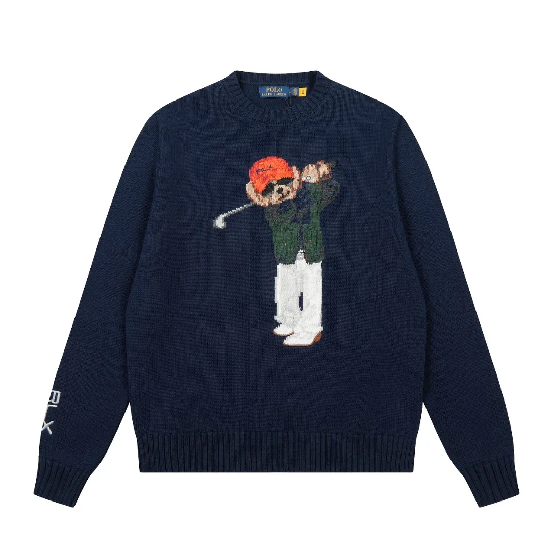 P470 top quality" Style number: DS882# (not off the shelves all year round) [Ralph Lauren heavy industry bear golf autumn and winter couple's knitted crew neck sweater] ✅Ralph Lauren Ralph Lauren classic basic bear heavy craftsman and women's couple's same style knitted sweater ✅Main supplier platform live broadcast wholesale entity out of stock will be replenished not removed from the shelf ✅ZP quality 1:1 version can scan the code to enter the GF website Counter quality ✅Detailed quality is the only one in Guangzhou Imported quality cotton yarn Focus on high-end, cost-effective, and good quality. Needless to say, the version is restored to the original version. The maximum size can be worn up to 190 pounds. Loose, comfortable and stress-free. ✅The upper body is simple and easy to match. A must-have for men. Good-looking clothes are never picky. A must-have for couples. Recommended for wardrobe. Size: S-XL Color: Navy